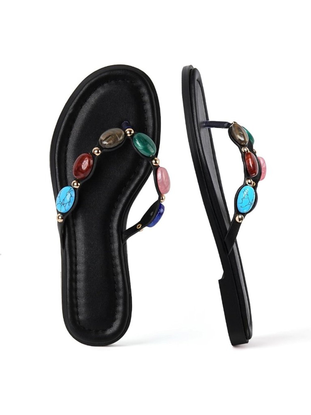Stylish Beaded Flip Flops for Women | Jeweled Thong Sandals for Beach Wear